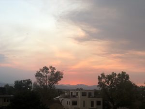 Pink sunset from Denver's Kunming Park