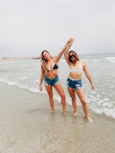 This is me and one of my friends on the beach in Montpellier. 