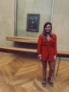 This is me standing with the Mona Lisa. 