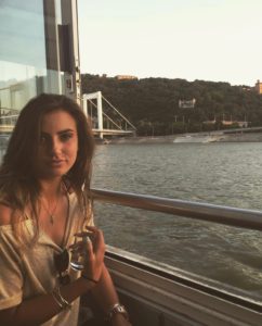 This is a photo of me in the boat on the Danube River. 
