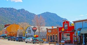 Colorful buildings line the historic main street of Buena Vista, Colorado