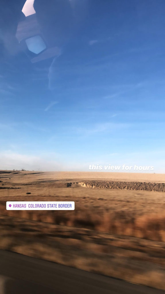 A snapshot of the views taken for my Instagram story on a drive to Hays. 